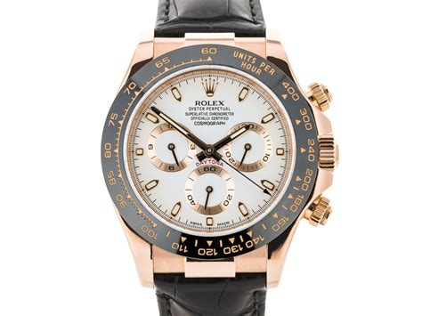 rolex daytona everose gold leather strap price